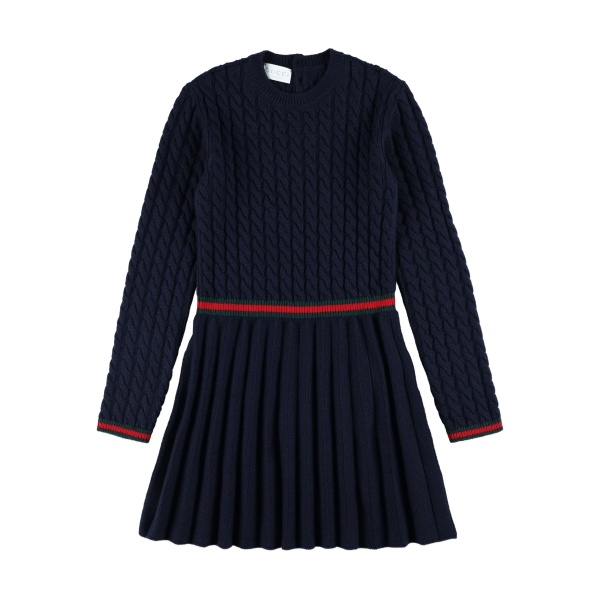 cable-knit pleated dress