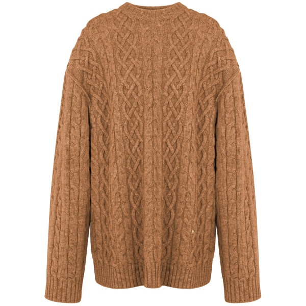 cable-knit virgin-wool jumper