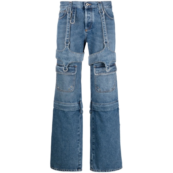 Cargo Zip straight-leg jeans