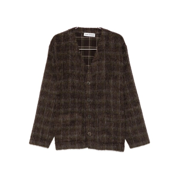 checked cardigan