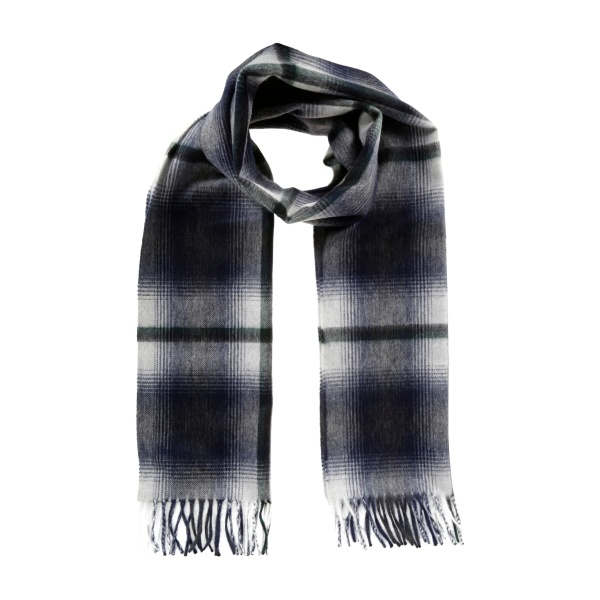 checked fringed scarf