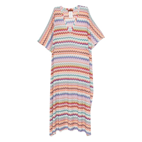 chevron V-neck maxi dress