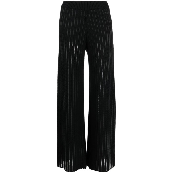 chunky-knit wide-leg trousers
