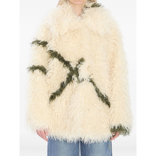 Cocoon fur-effect coat