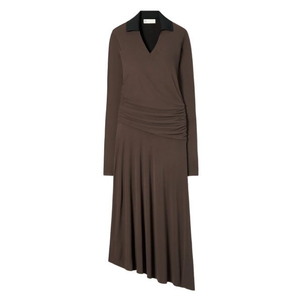 collared gathered dress