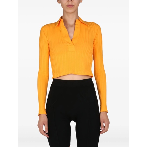 collared ribbed top