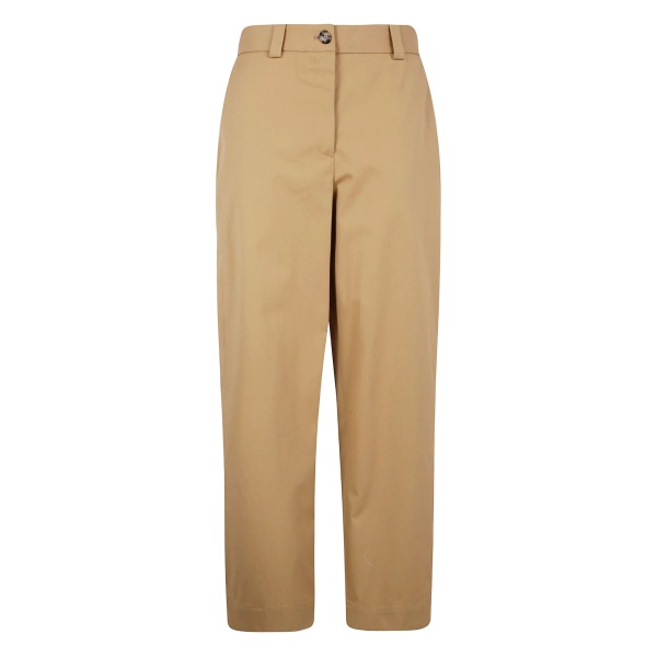 cotton straight-leg trousers