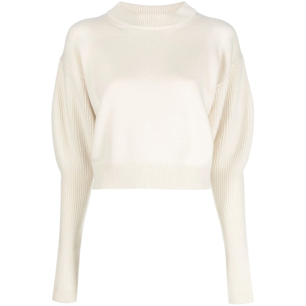 cropped wool-cashmere jumper