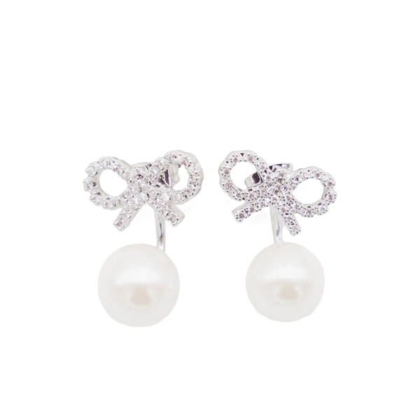 Crystal Bow drop earrings
