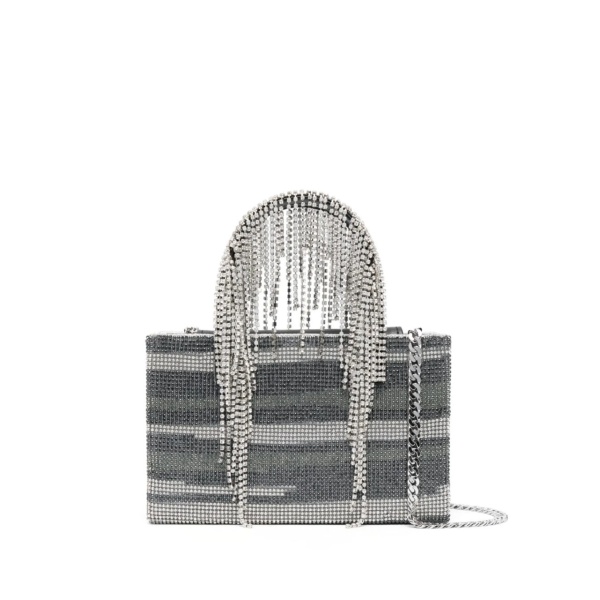 crystal-embellished fringe tote bag