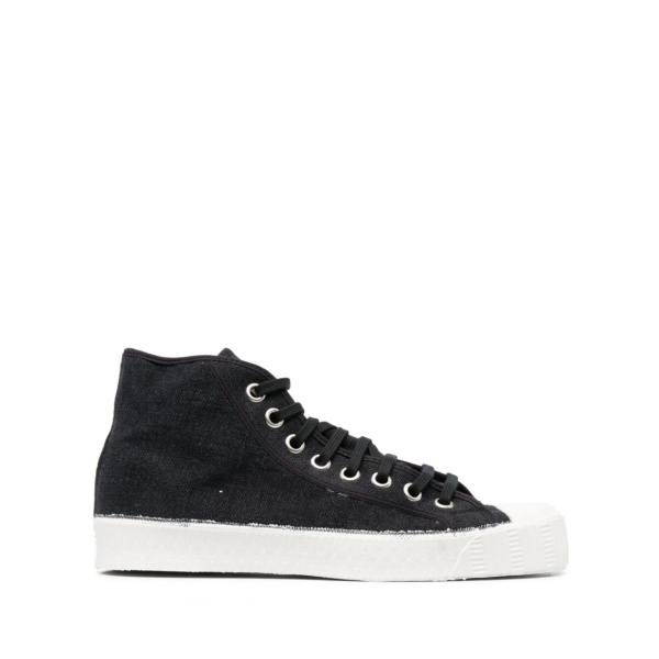 distressed-finish high top sneakers