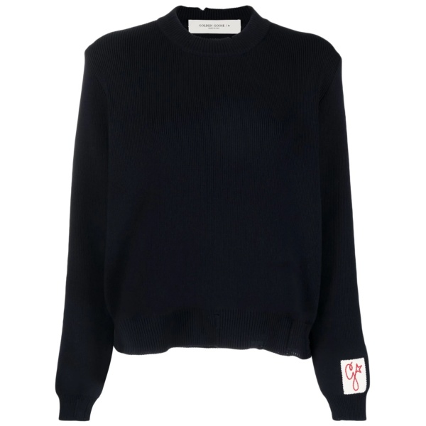 distressed long-sleeved jumper