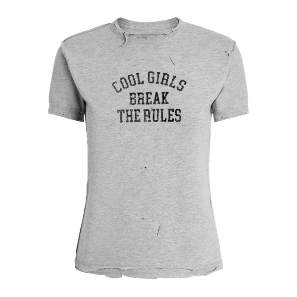 distressed slogan-print T-shirt