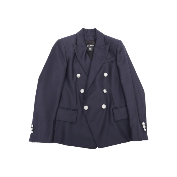 double-breasted logo-button jacket