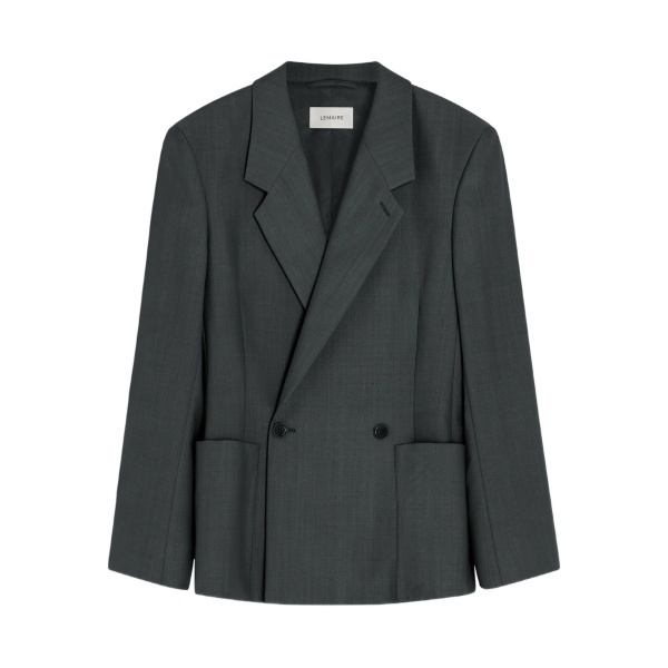 double-breasted patch-pocket blazer