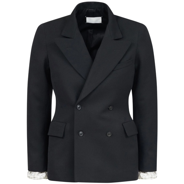 double-breasted wool blazer