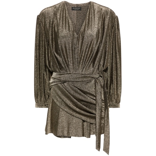 draped glittered mini dress