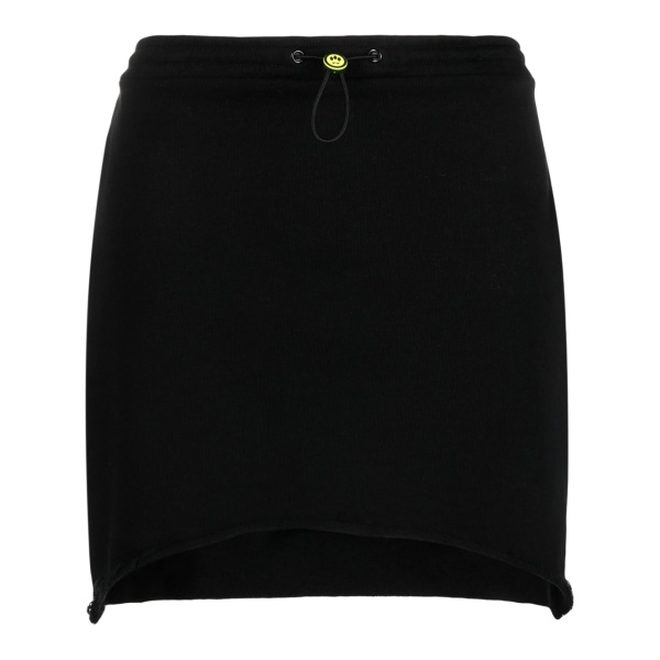 drawstring-fastening cotton miniskirt