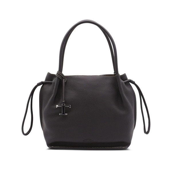 drawstring leather tote bag