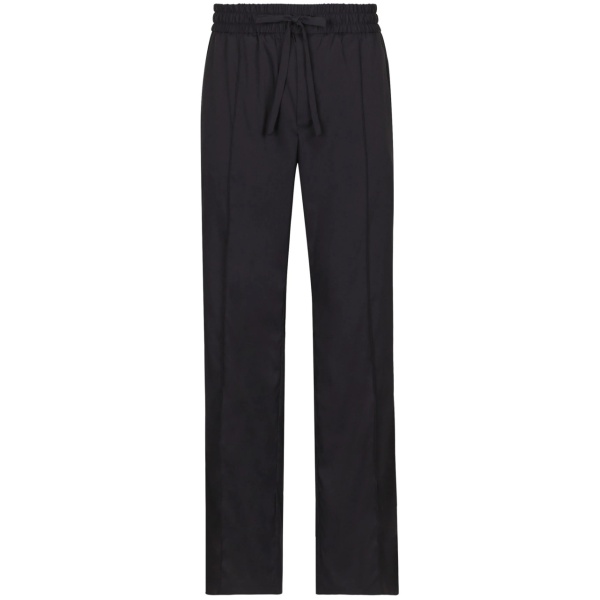 drawstring-waist wide-leg trousers