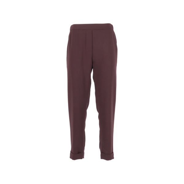 elastic-waistaband trousers