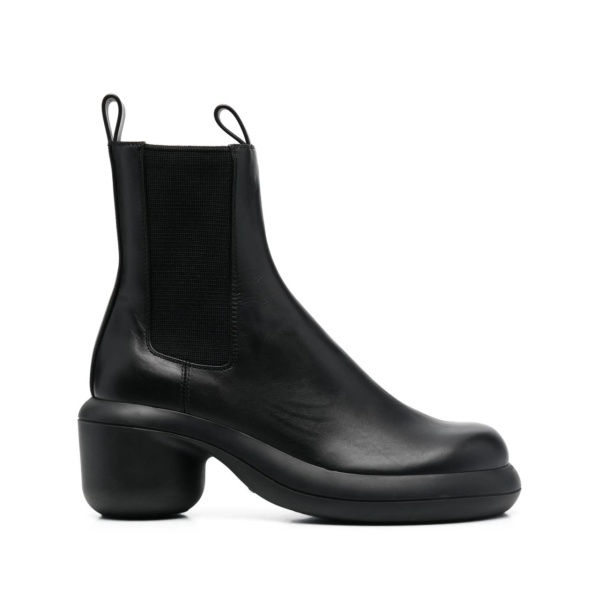 elasticated-panel leather boots