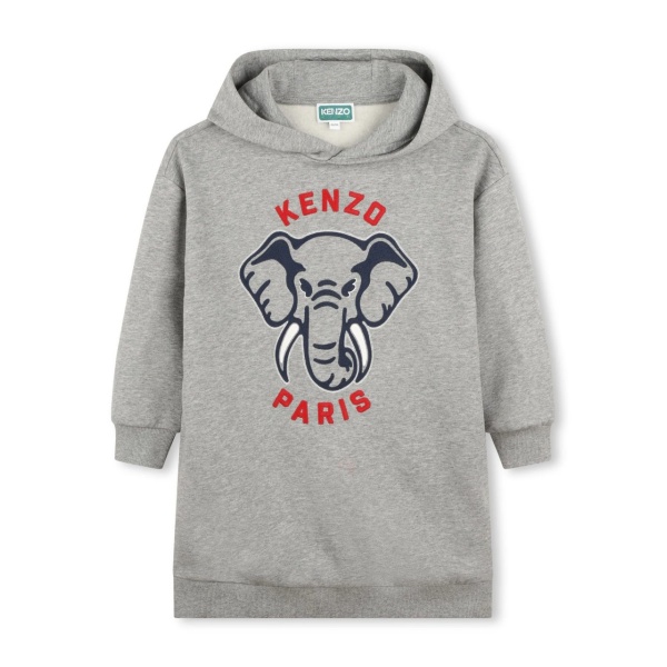 Elephant-print hoodie dress