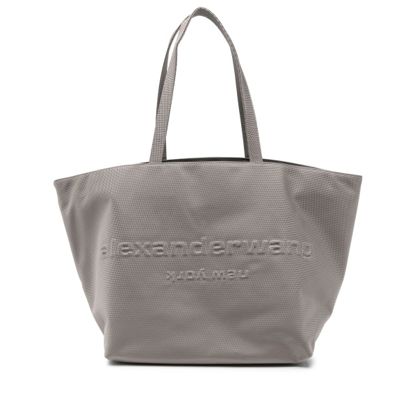embossed canvas nylon tote bag