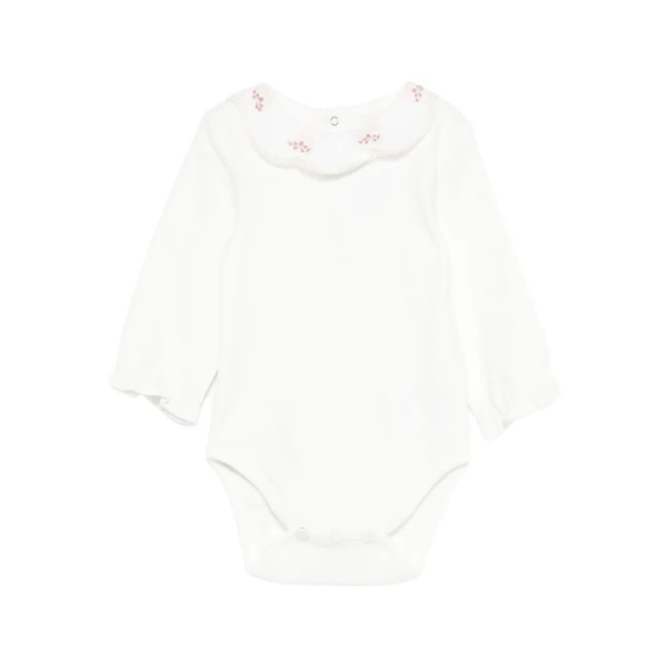 embroidered-collar bodysuit