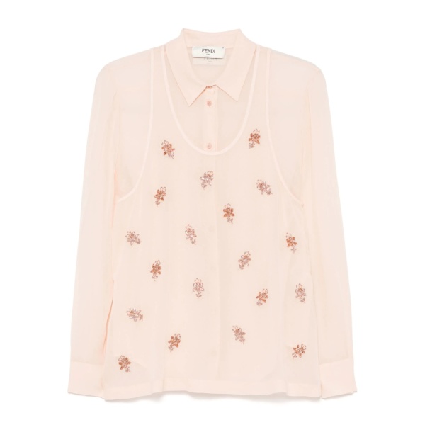 embroidered georgette shirt