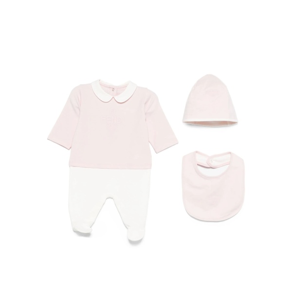 embroidered-logo babygrow set