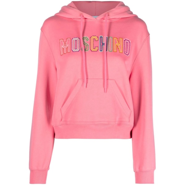 embroidered-logo hoodie