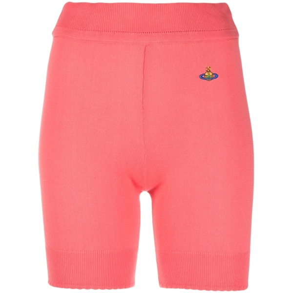 embroidered-logo ribbed-knit shorts