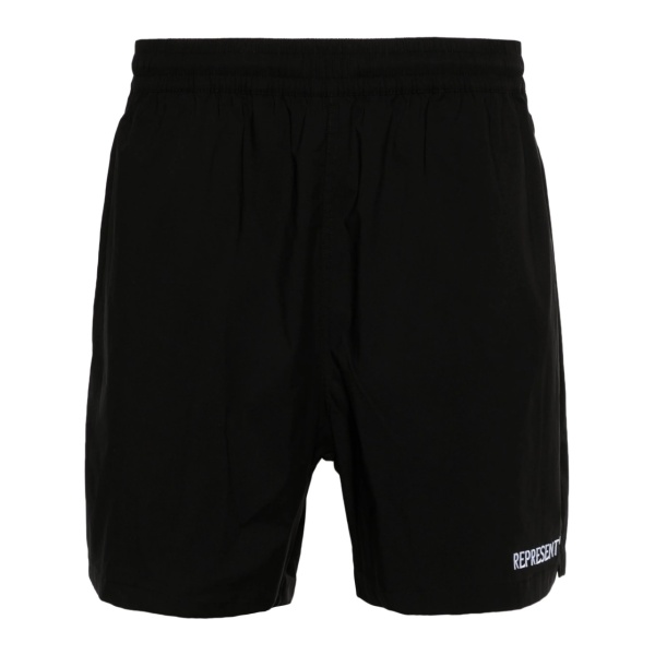 embroidered-logo track shorts