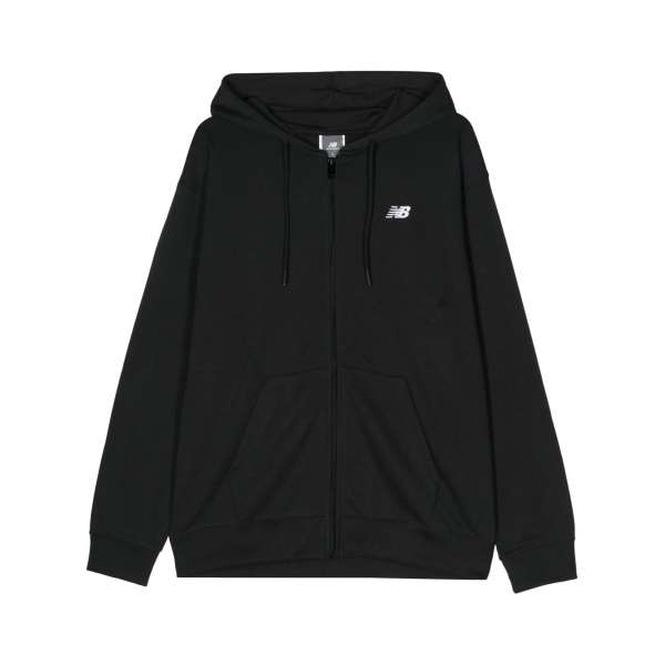 embroidered-logo zipped hoodie