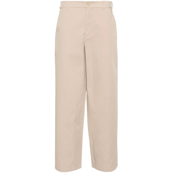 Face logo-appliqué wide-leg trousers