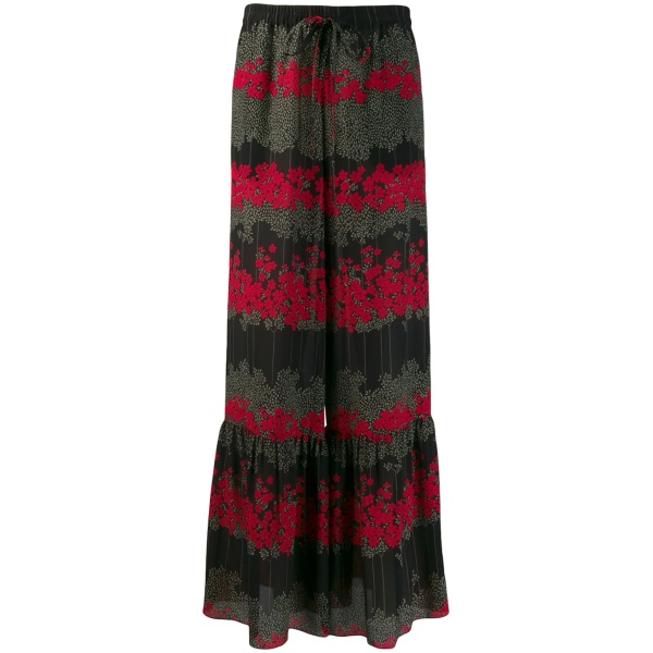 floral flared trousers