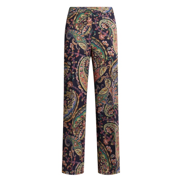 floral-paisley bootcut trousers