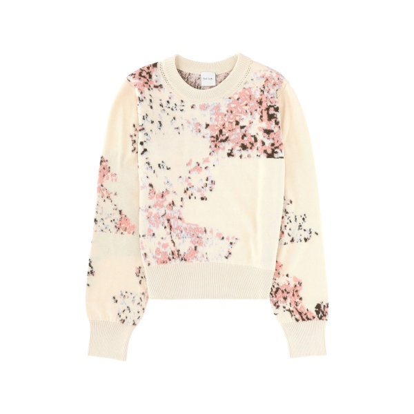 floral-print knitted sweater