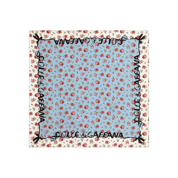 floral-print logo scarf