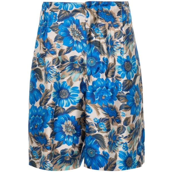 floral-print silk shorts