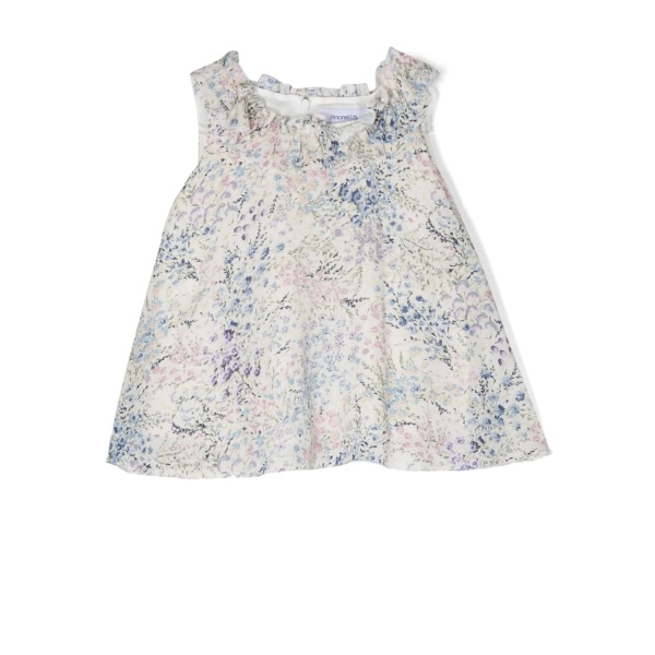 floral-print sleeveless blouse