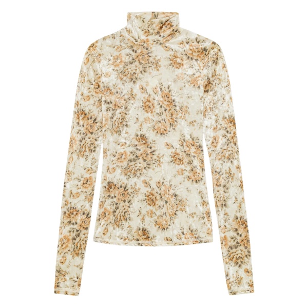 floral roll-necktop