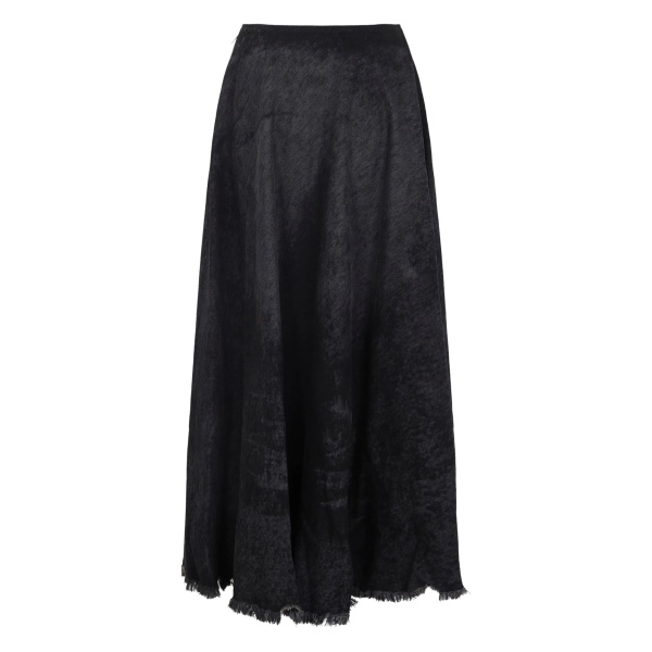 frayed-hem a-line skirt
