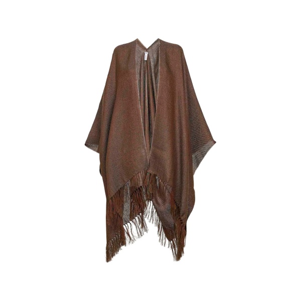 fringed-hem poncho