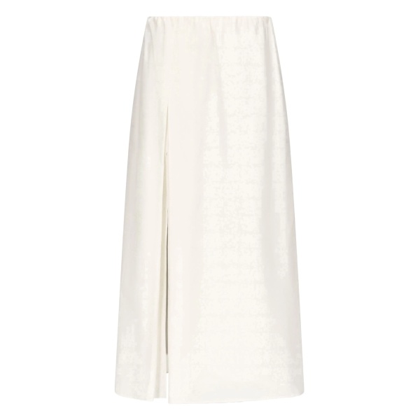 front-slit pocketed midi straight skirt