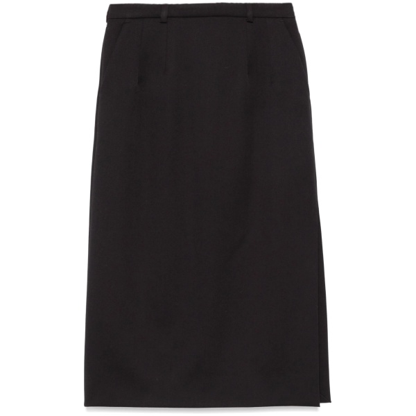 gabardine virgin-wool midi skirt