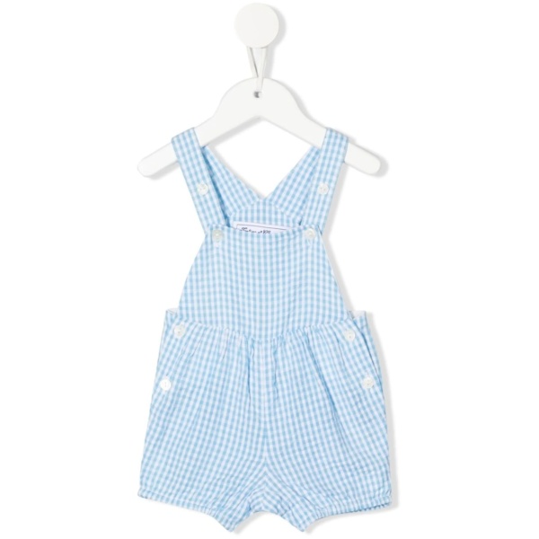 gingham-print romper