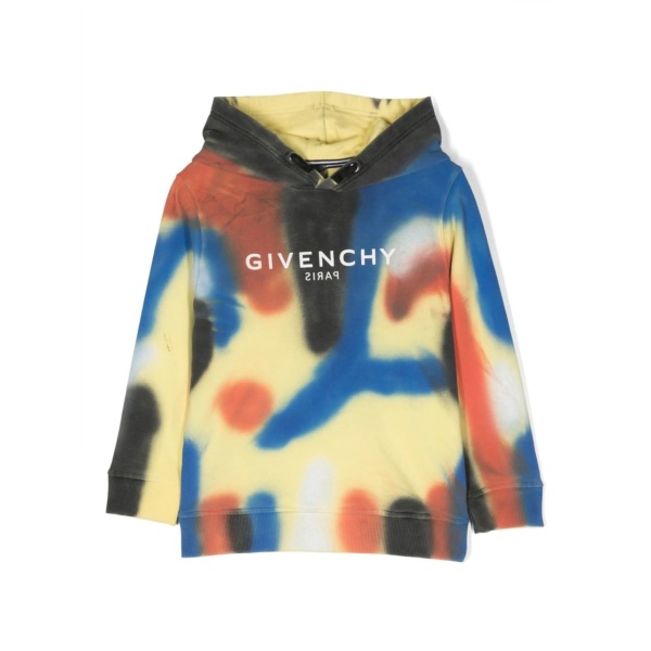 graffiti-effect logo-print hoodie