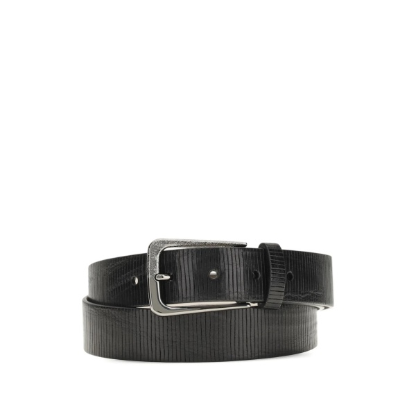 grained leather belt